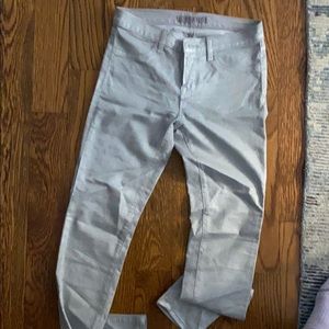 Silver metallic stretchy j brand jeans